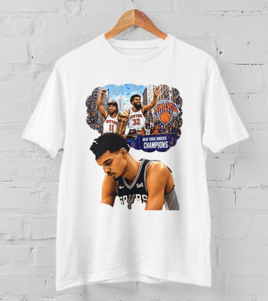 Victor Wembanyama Spurs Dreaming Jalen Brunson Karl Anthony Towns Knicks Champions T-Shirt
