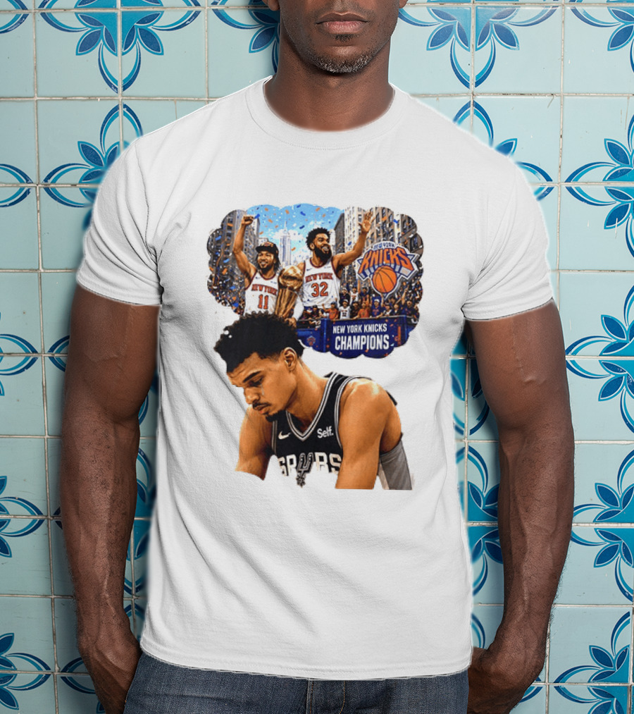 Victor Wembanyama Spurs Dreaming Jalen Brunson Karl Anthony Towns Knicks Champions T-Shirt