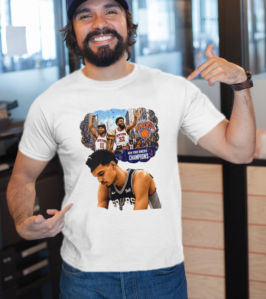 Victor Wembanyama Spurs Dreaming Jalen Brunson Karl Anthony Towns Knicks Champions T-Shirt