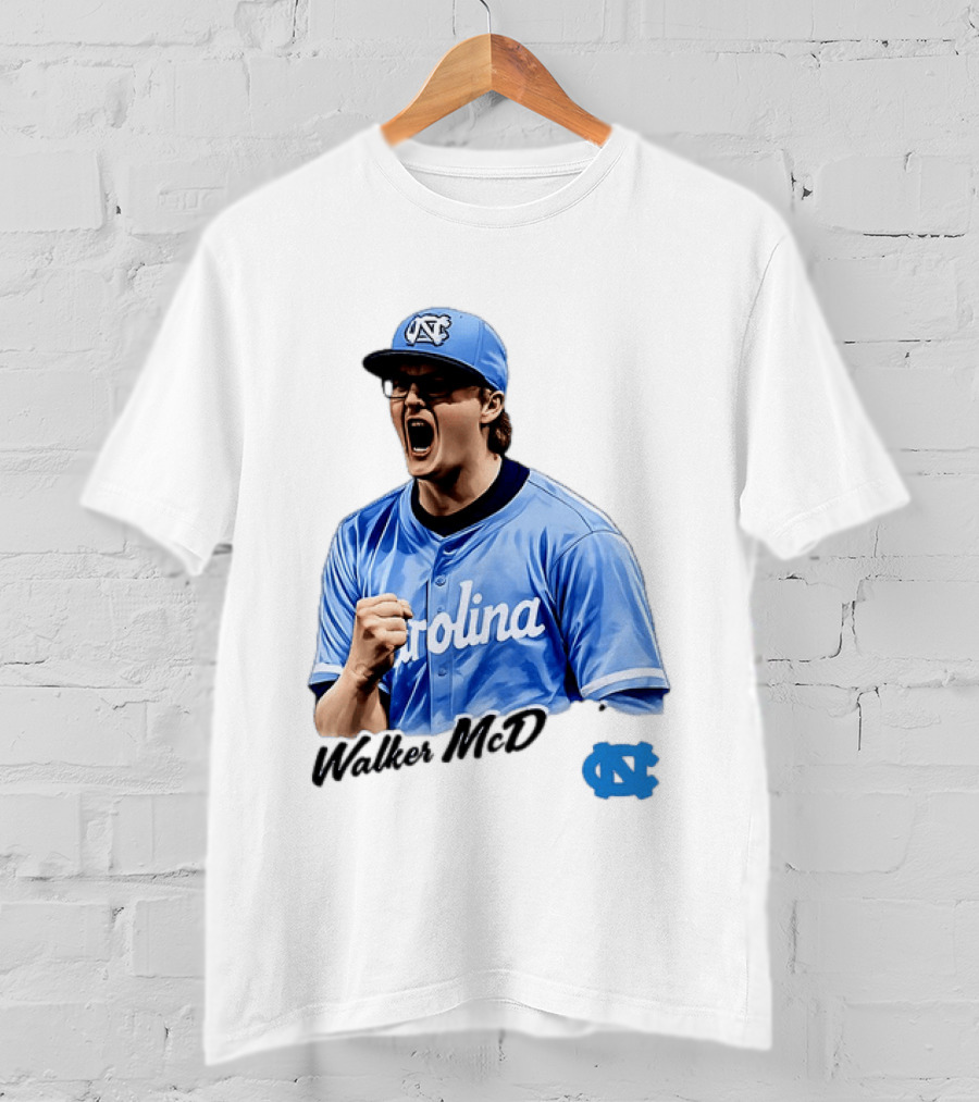Walker McD North Carolina Tar Heels Baseball Carolina Blue Team Spirit T-Shirt