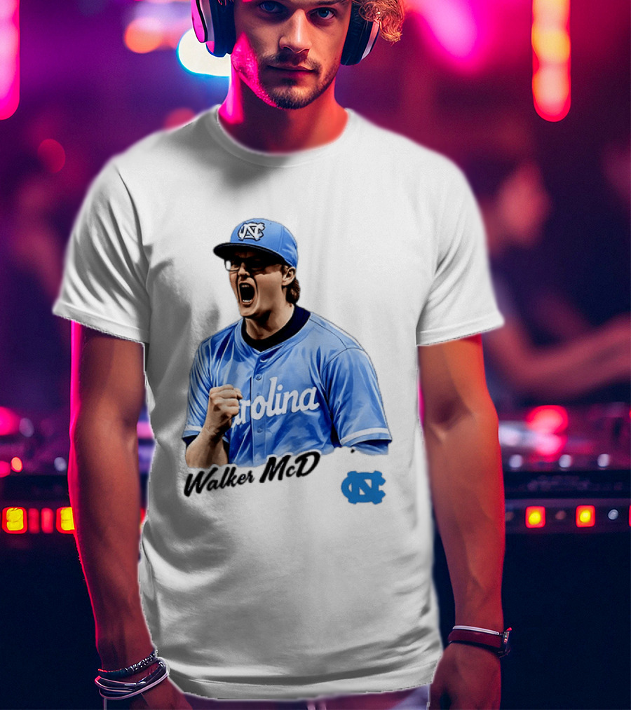 Walker McD North Carolina Tar Heels Baseball Carolina Blue Team Spirit T-Shirt
