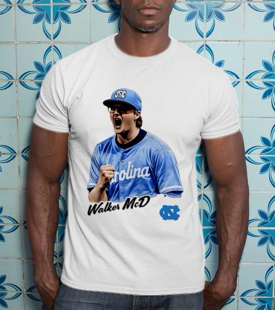 Walker McD North Carolina Tar Heels Baseball Carolina Blue Team Spirit T-Shirt