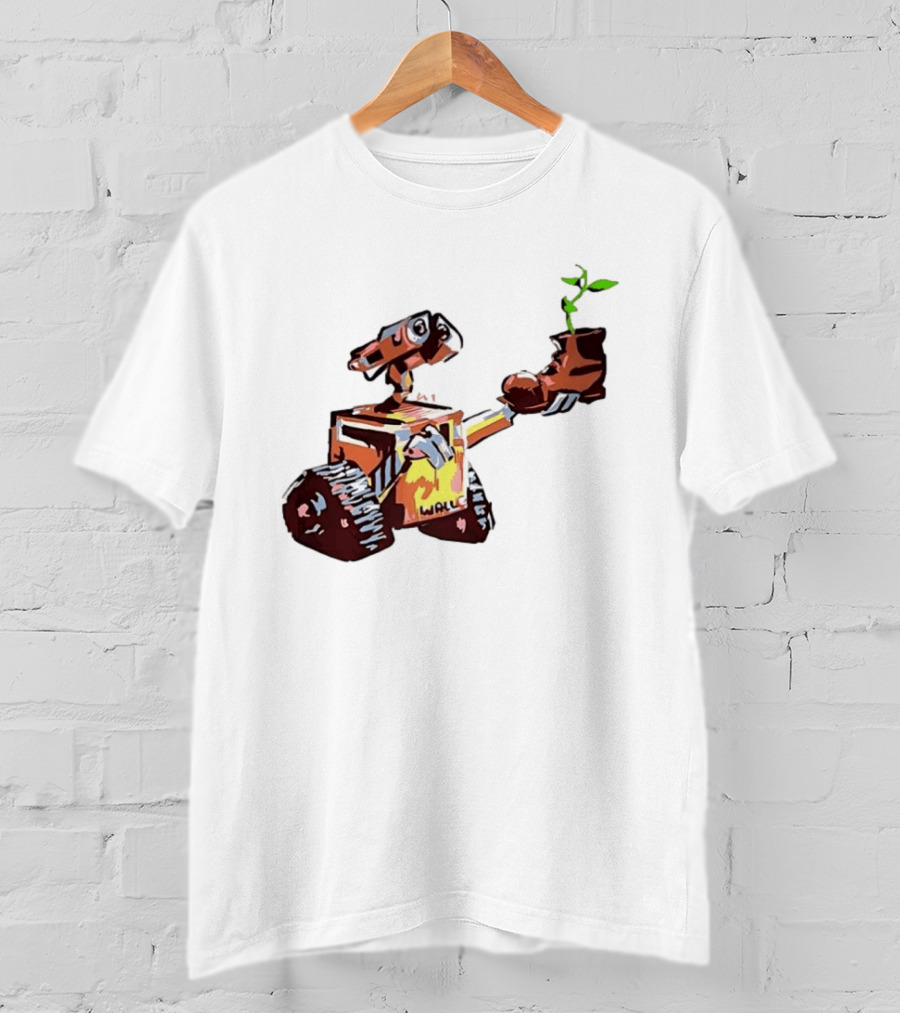 Pixar WALL E Holding Boot With Plant Iconic Scene T-Shirt