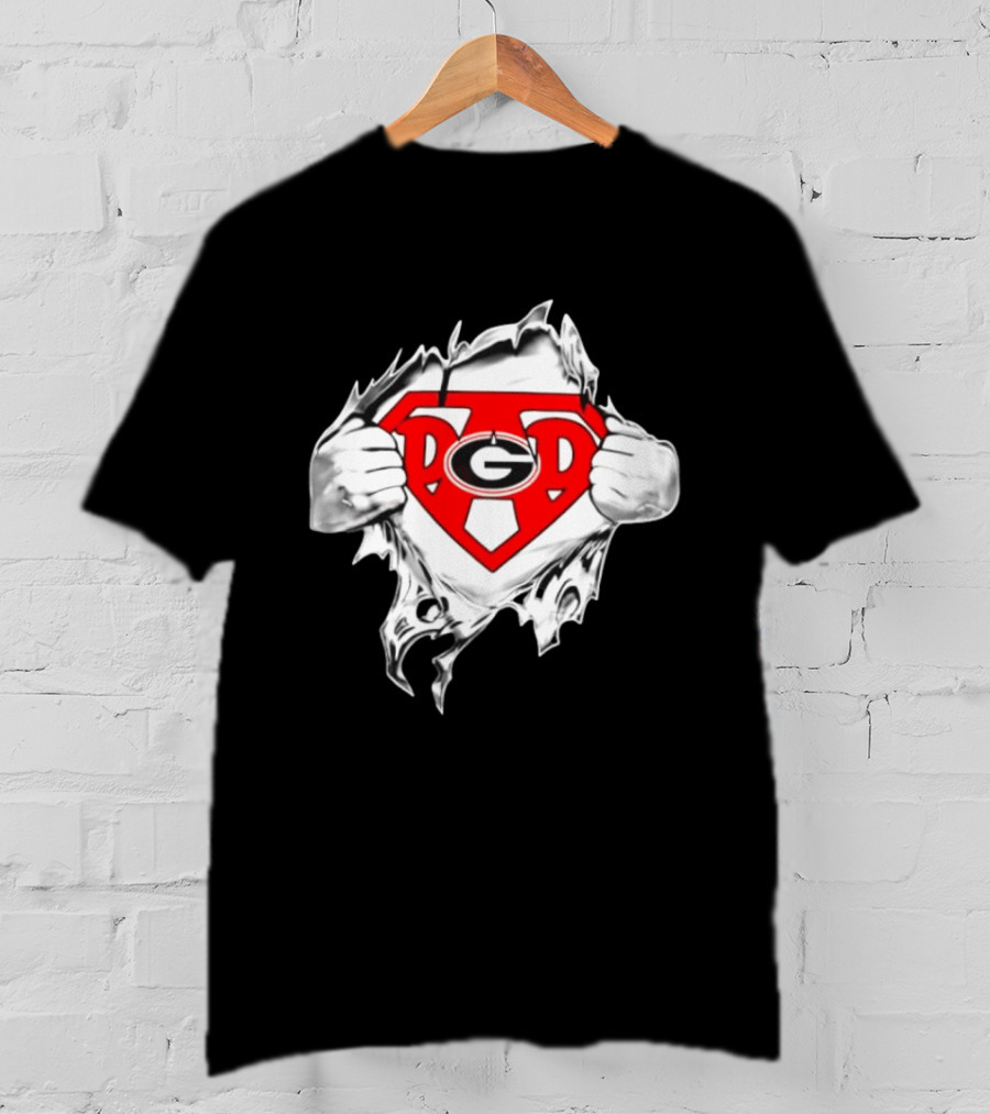 Georgia Bulldogs NCAA Super Dad Happy Father's Day Hero T-Shirt