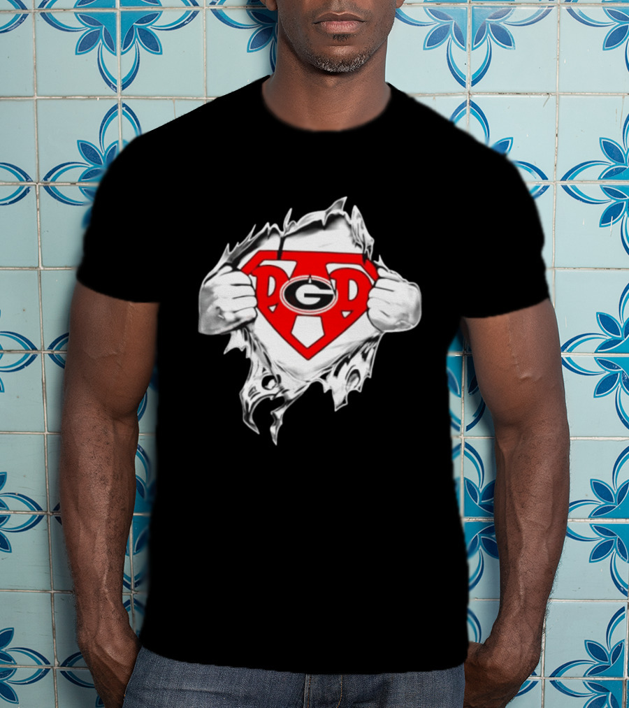 Georgia Bulldogs NCAA Super Dad Happy Father's Day Hero T-Shirt