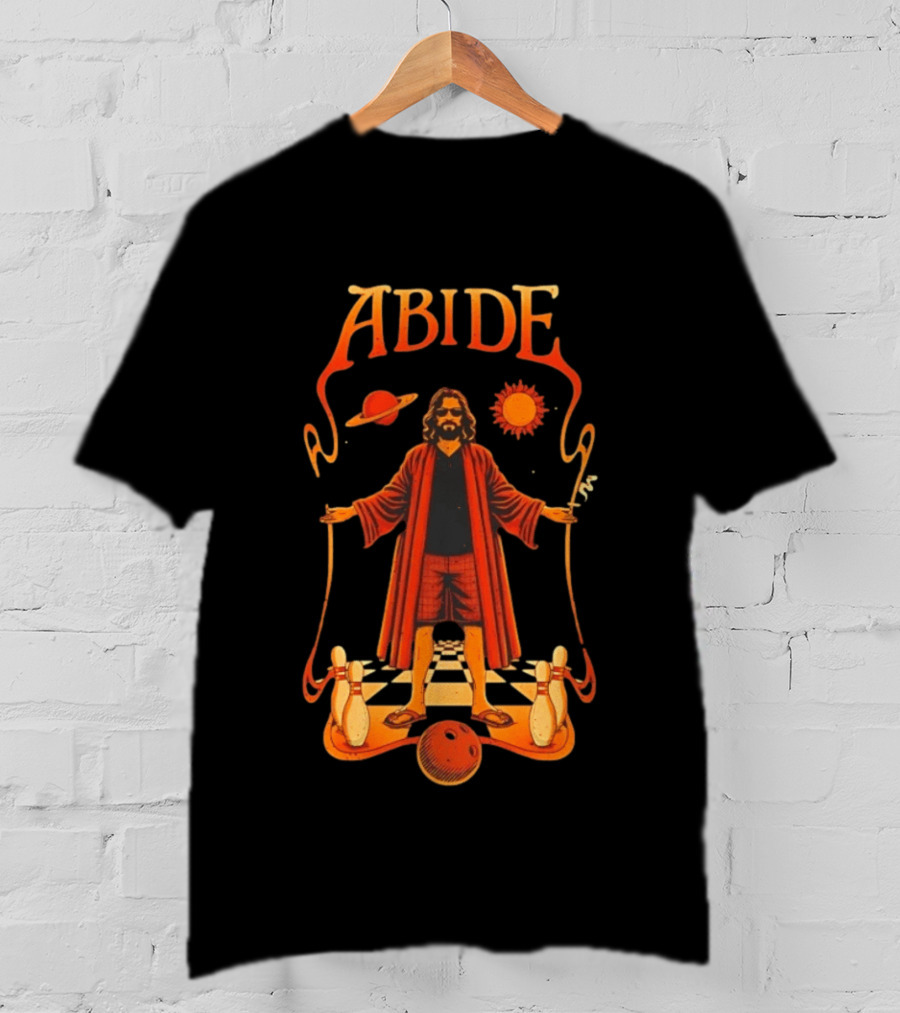 The Big Lebowski Abide Dude Bowling Solar System T-Shirt