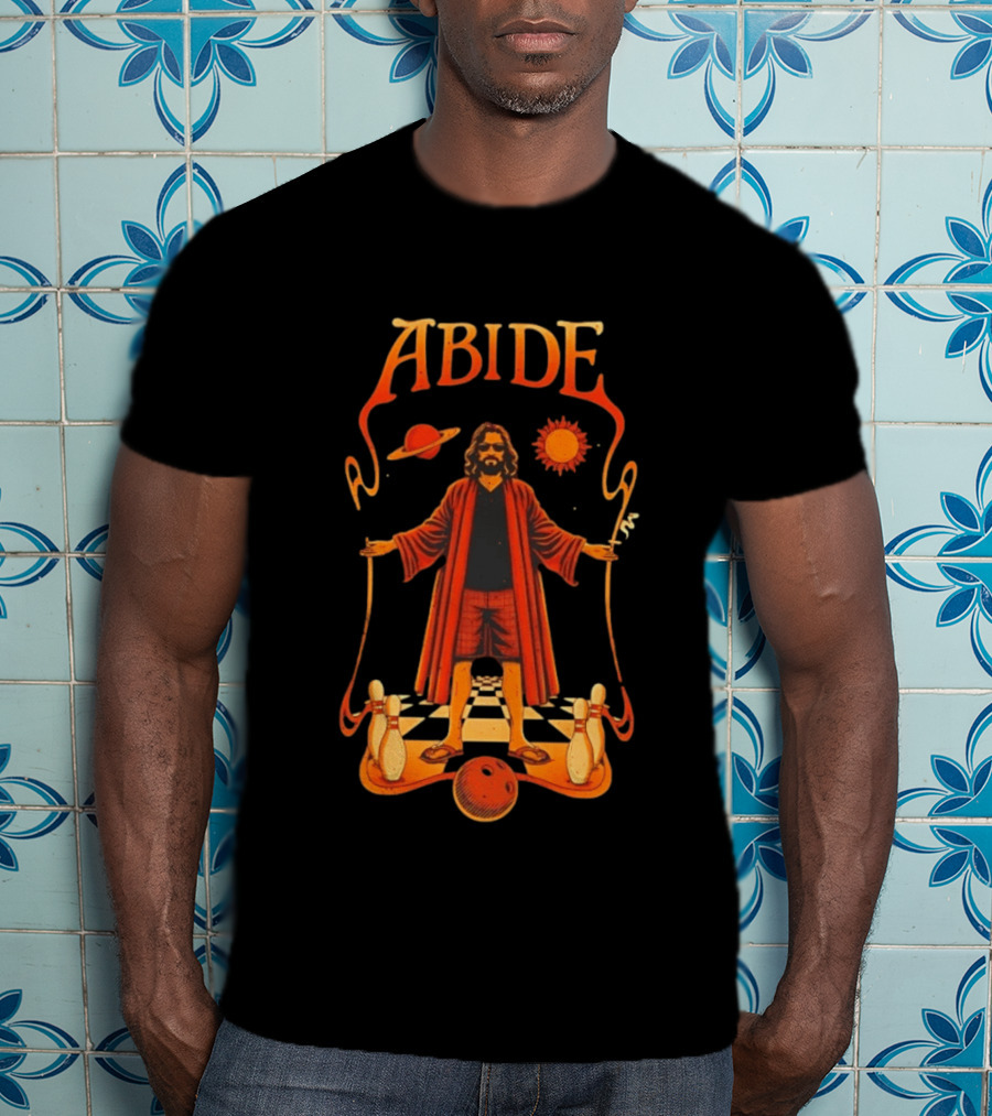 The Big Lebowski Abide Dude Bowling Solar System T-Shirt