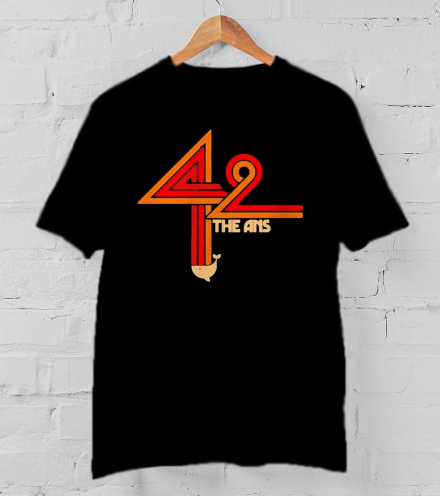 The Hitchhiker's Guide To The Galaxy 42 The Answer Text With Whale T-Shirt