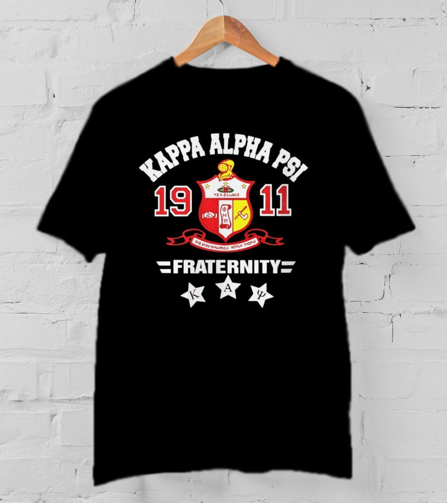 Kappa Alpha Psi Fraternity 1911 Crimson And Cream Crest With Stars T-Shirt