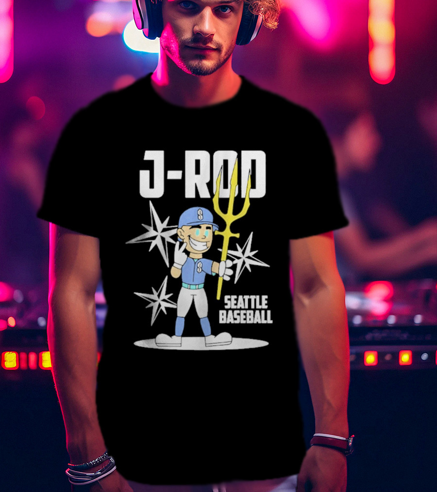 J Rod Seattle Baseball Julio Rodríguez Cartoon Trident Stars T-Shirt