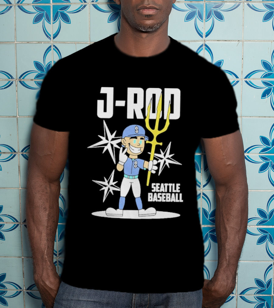 J Rod Seattle Baseball Julio Rodríguez Cartoon Trident Stars T-Shirt
