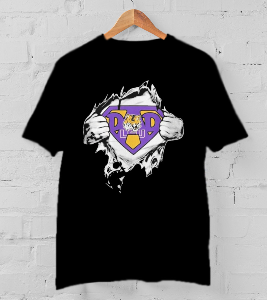 LSU Tigers Super Dad Ripped Chest T-Shirt