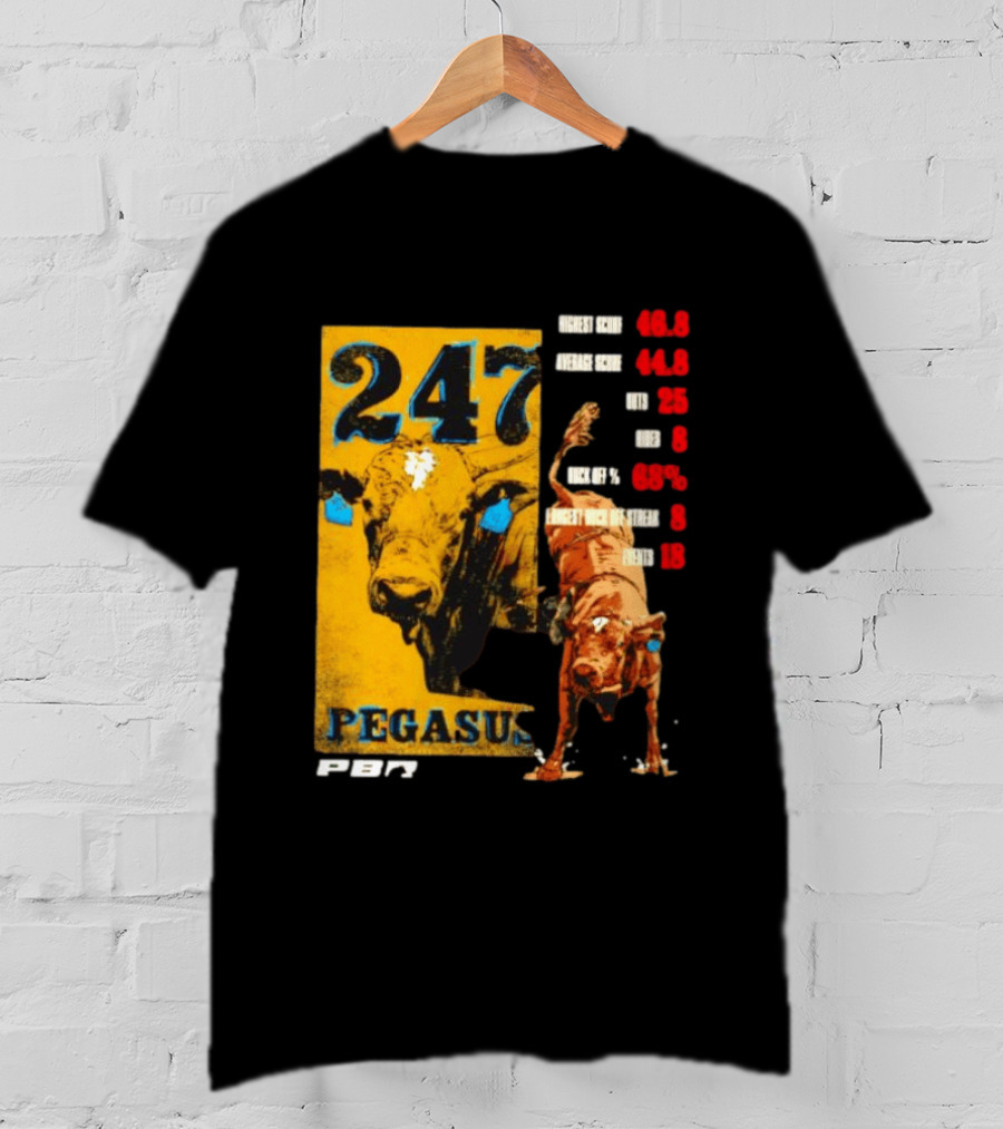 Pegasus 247 PBR Bull Riding Outs Stats Highest Average Score T-Shirt