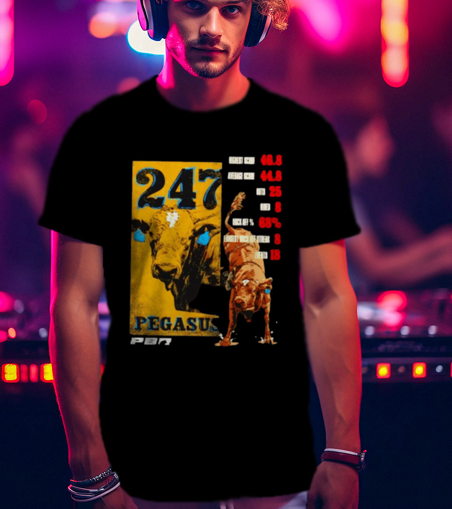 Pegasus 247 PBR Bull Riding Outs Stats Highest Average Score T-Shirt