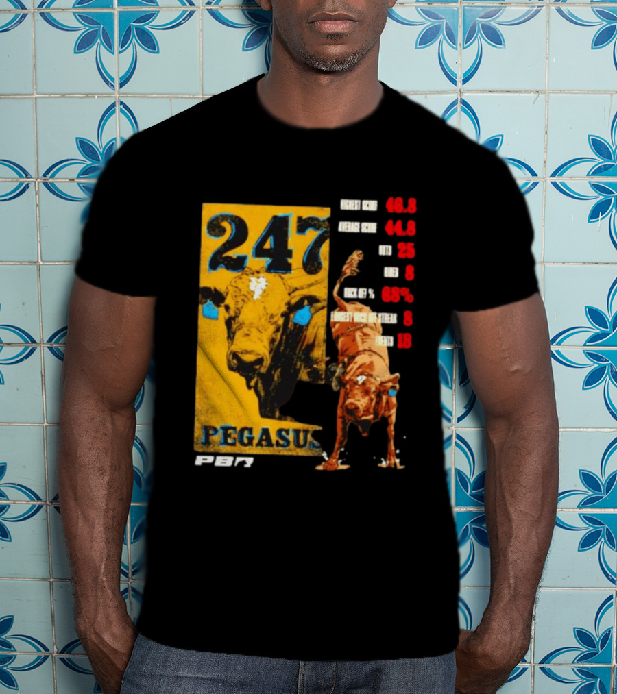 Pegasus 247 PBR Bull Riding Outs Stats Highest Average Score T-Shirt