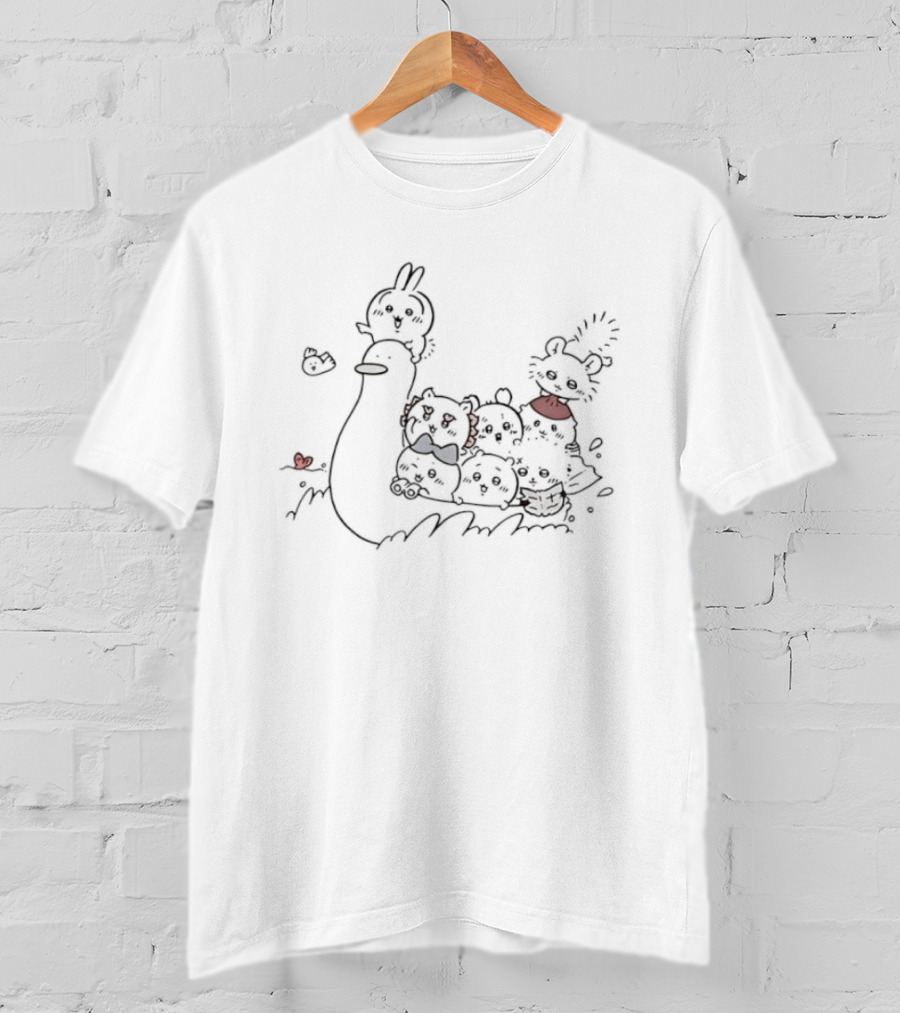 Chiikawa Characters Duck Friend Heart T-Shirt