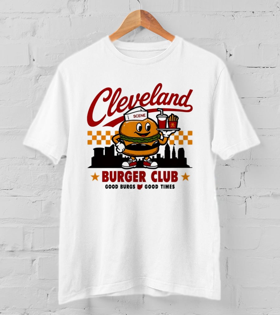 Cleveland Scene Burger Club City Skyline Good Burgs Good Times T-Shirt