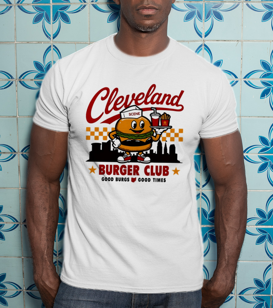 Cleveland Scene Burger Club City Skyline Good Burgs Good Times T-Shirt