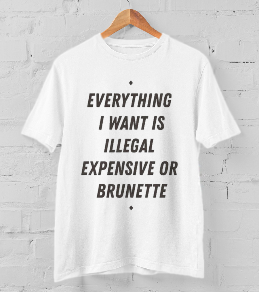 Everything I Want Is Illegal Expensive Or Brunette T-Shirt