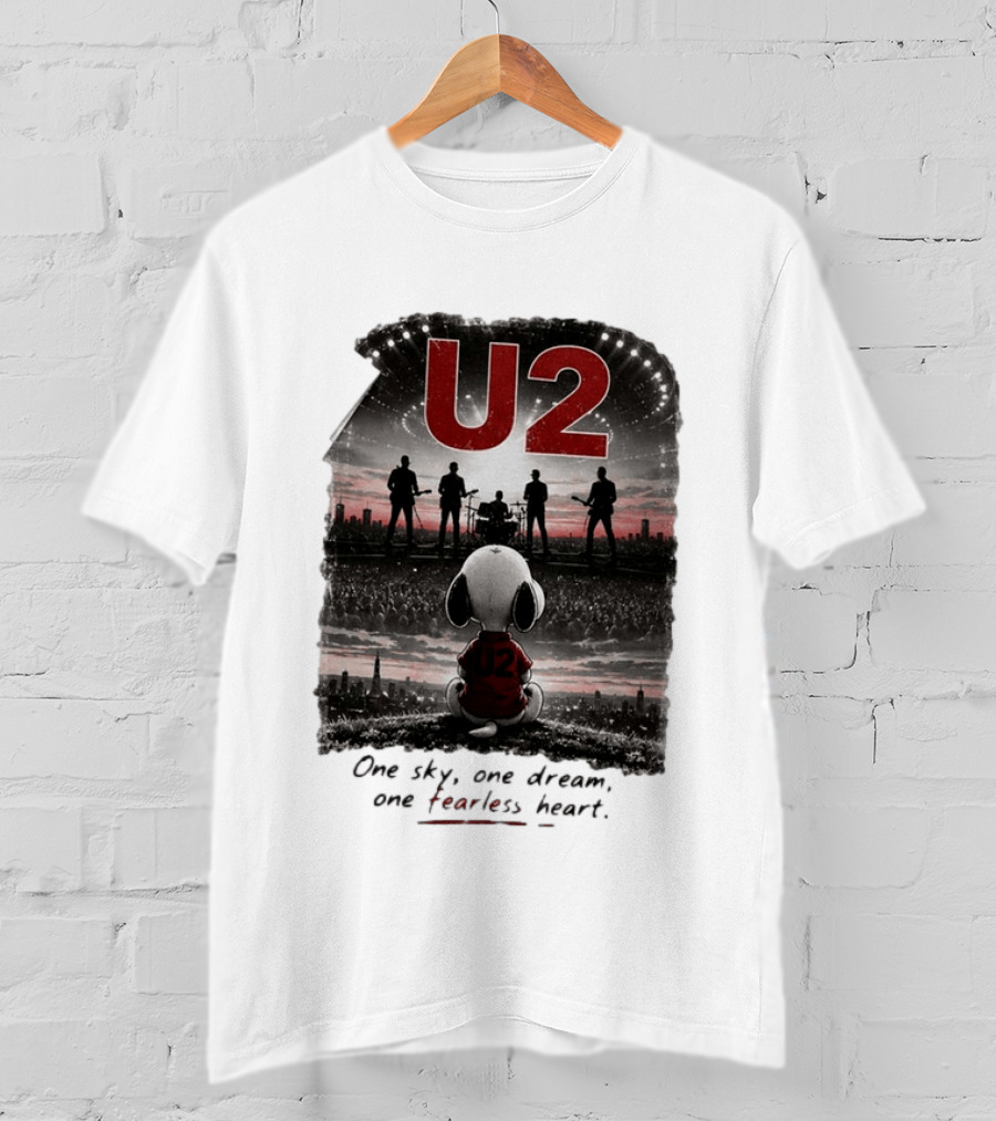 U2 Snoopy One Sky One Dream One Fearless Heart T-Shirt