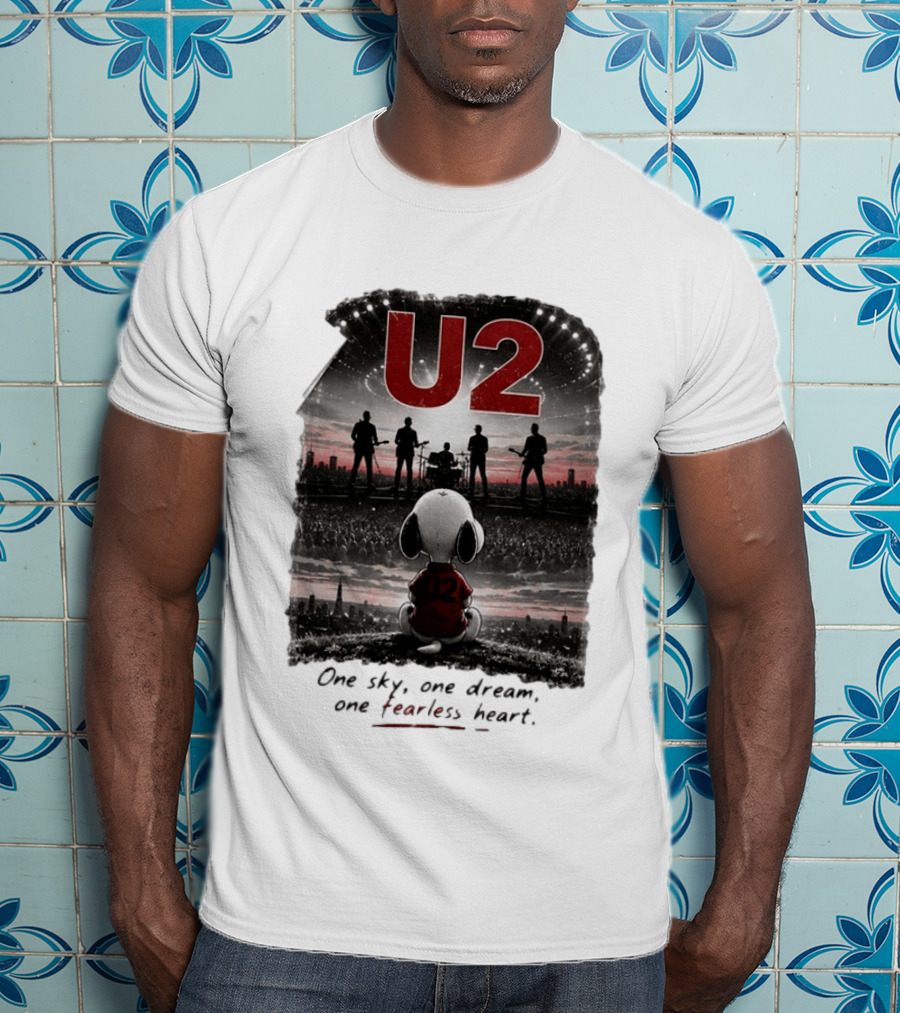 U2 Snoopy One Sky One Dream One Fearless Heart T-Shirt