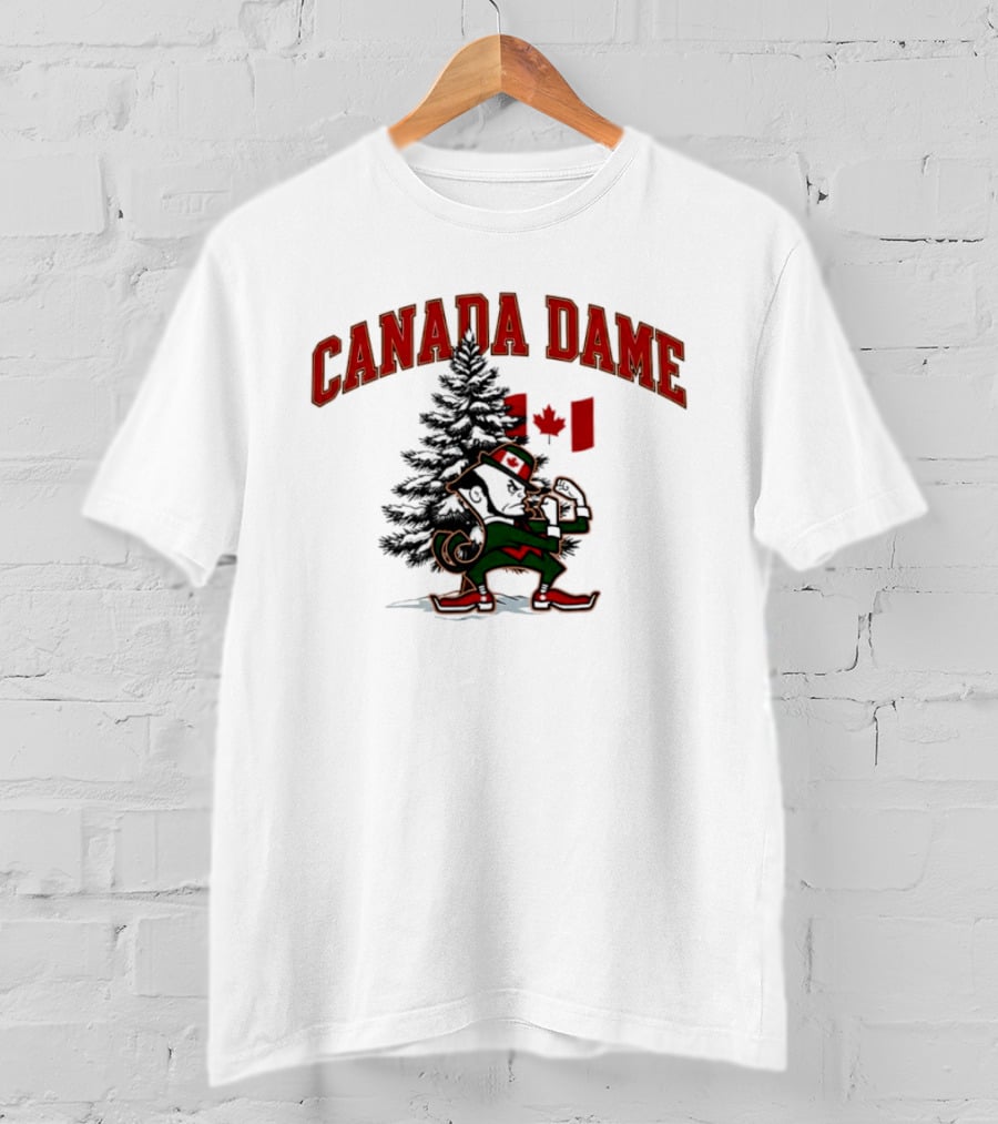 Canada Dame Irish Tree With Fighting Leprechaun And Maple Leaf T-Shirt