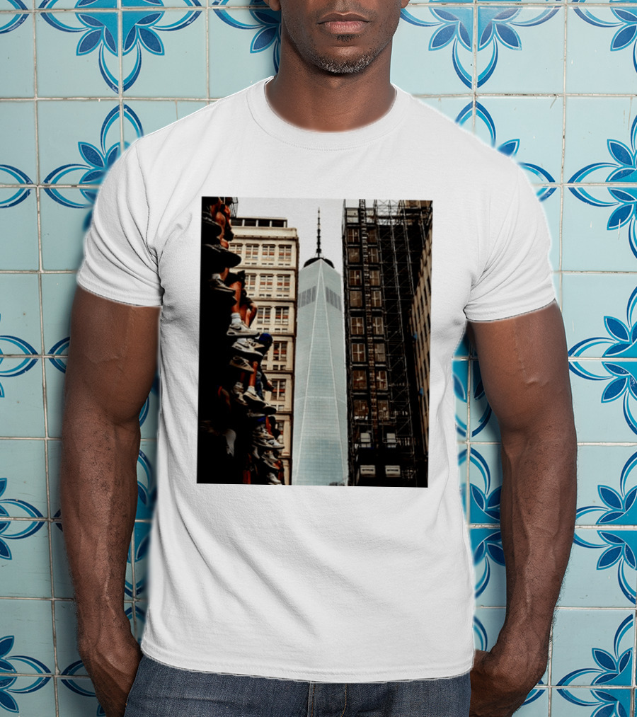 Jalen Brunson New York Knicks One World Trade Center Basketball Sneakers T-Shirt