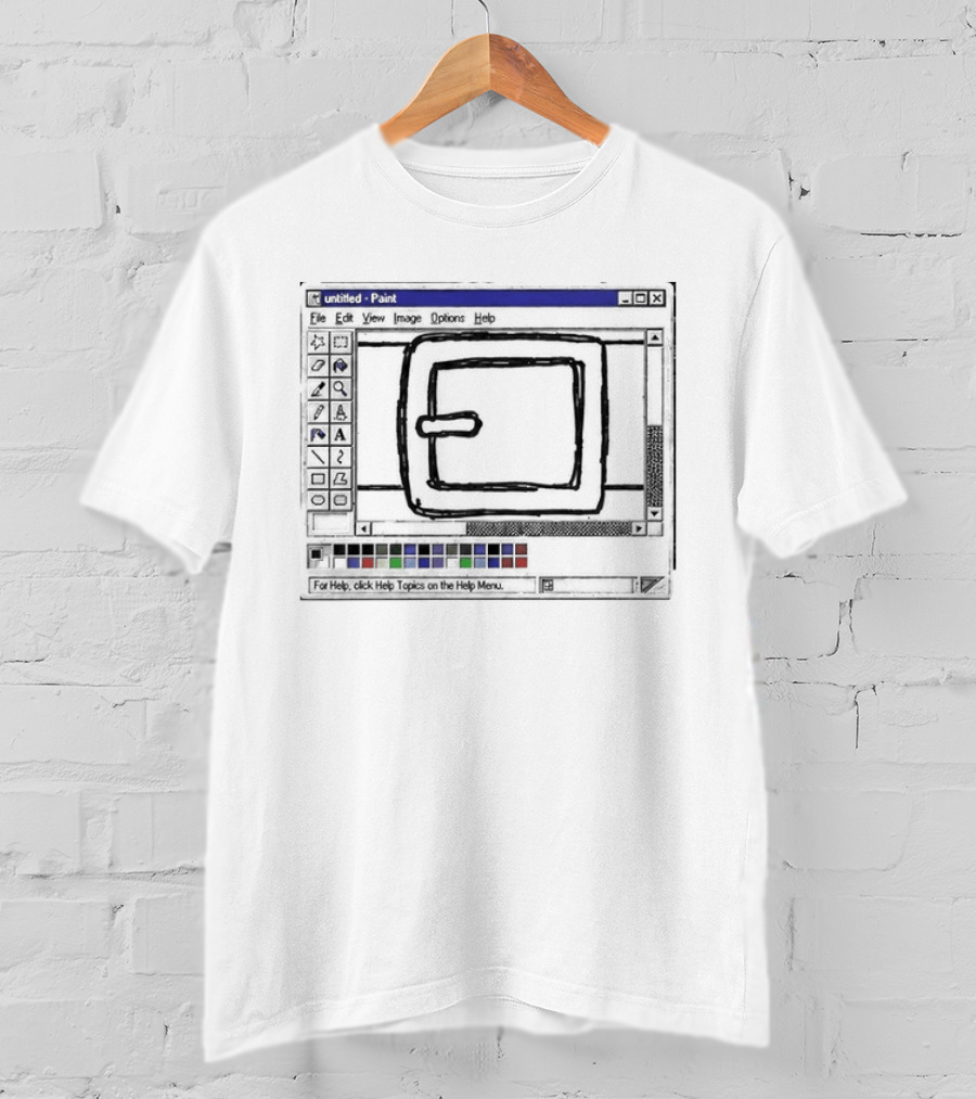 90s MS Paint Interface With Belt Buckle T-Shirt