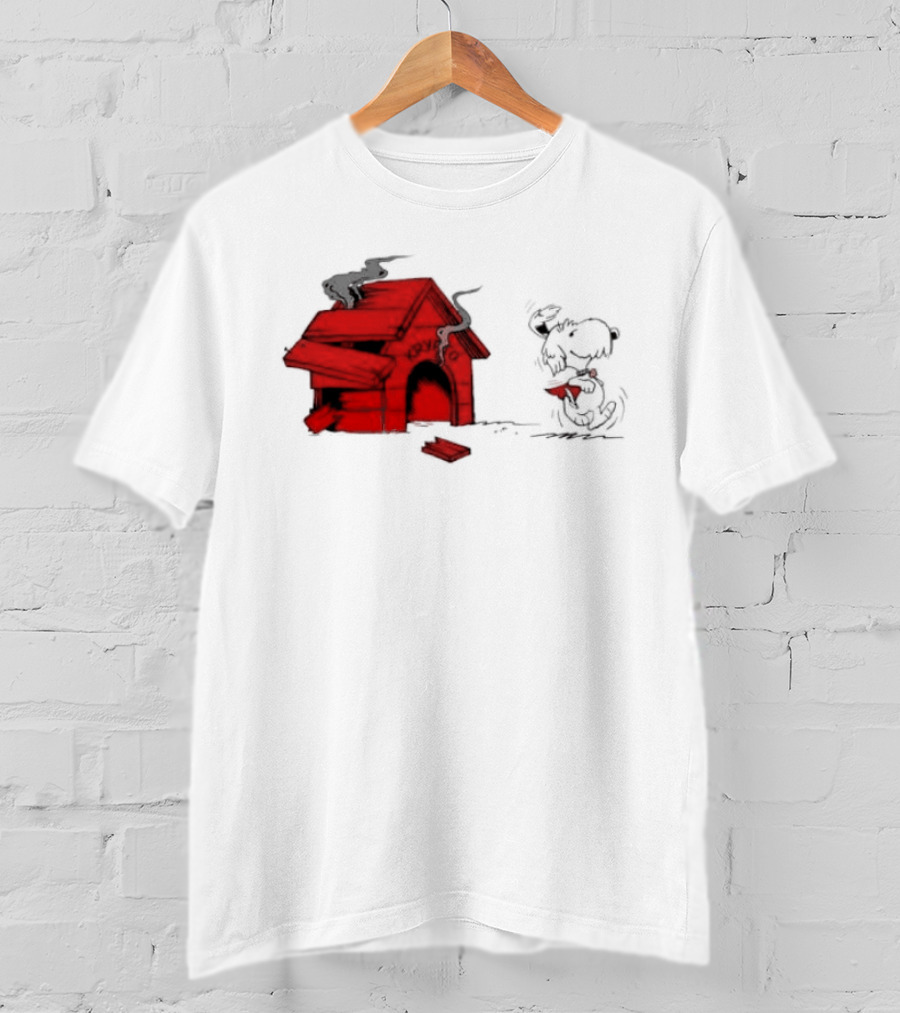 Krypto The Superdog Peanuts Snoopy Comic Book House Destruction Scene T-Shirt