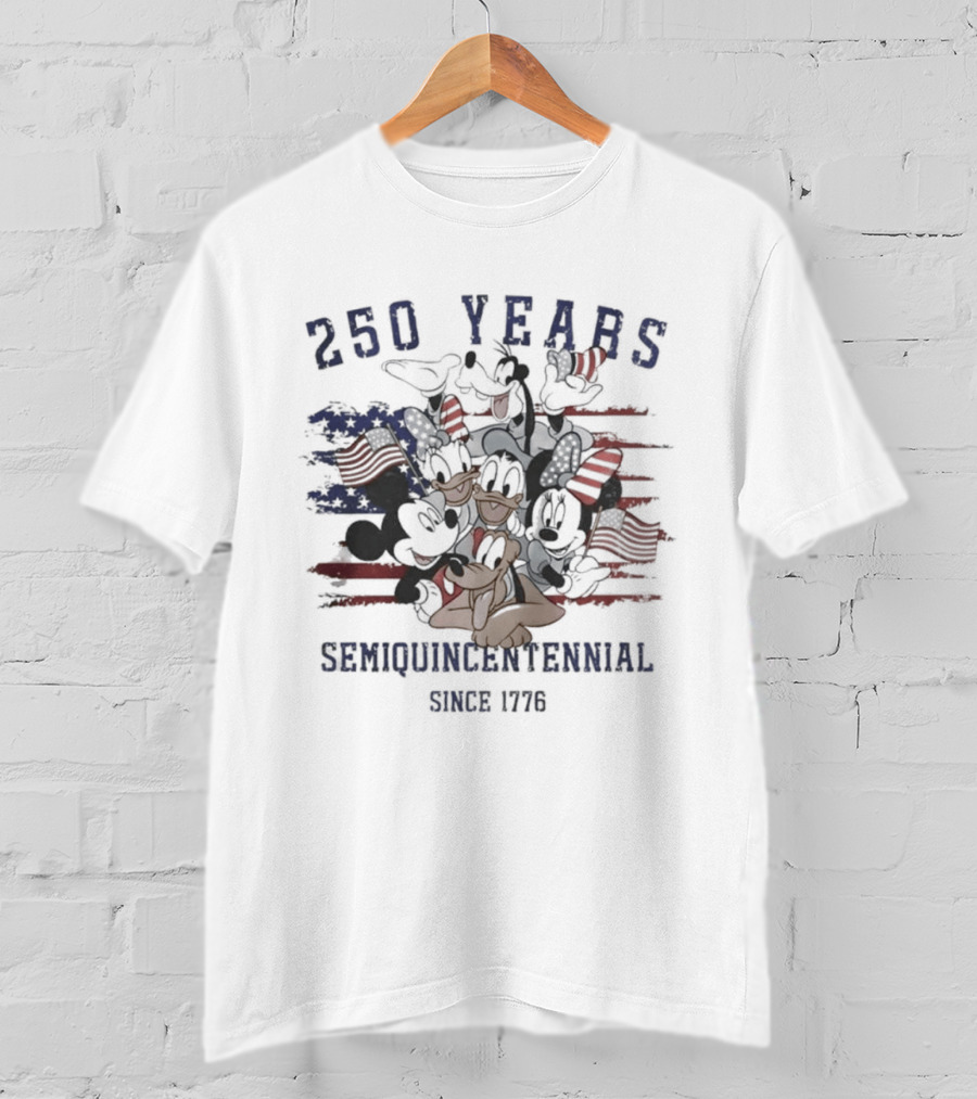 250 Years Mickey And Friends Semiquincentennial Since 1776 T-Shirt
