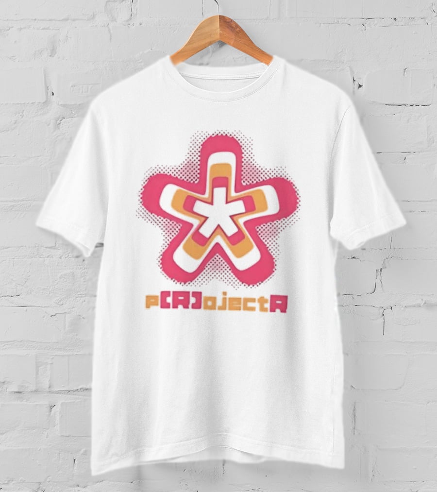 P R OjectR Star Symbol Retro Pink And Yellow T-Shirt