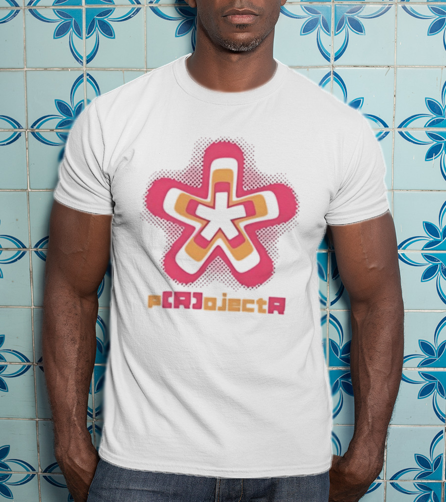 P R OjectR Star Symbol Retro Pink And Yellow T-Shirt