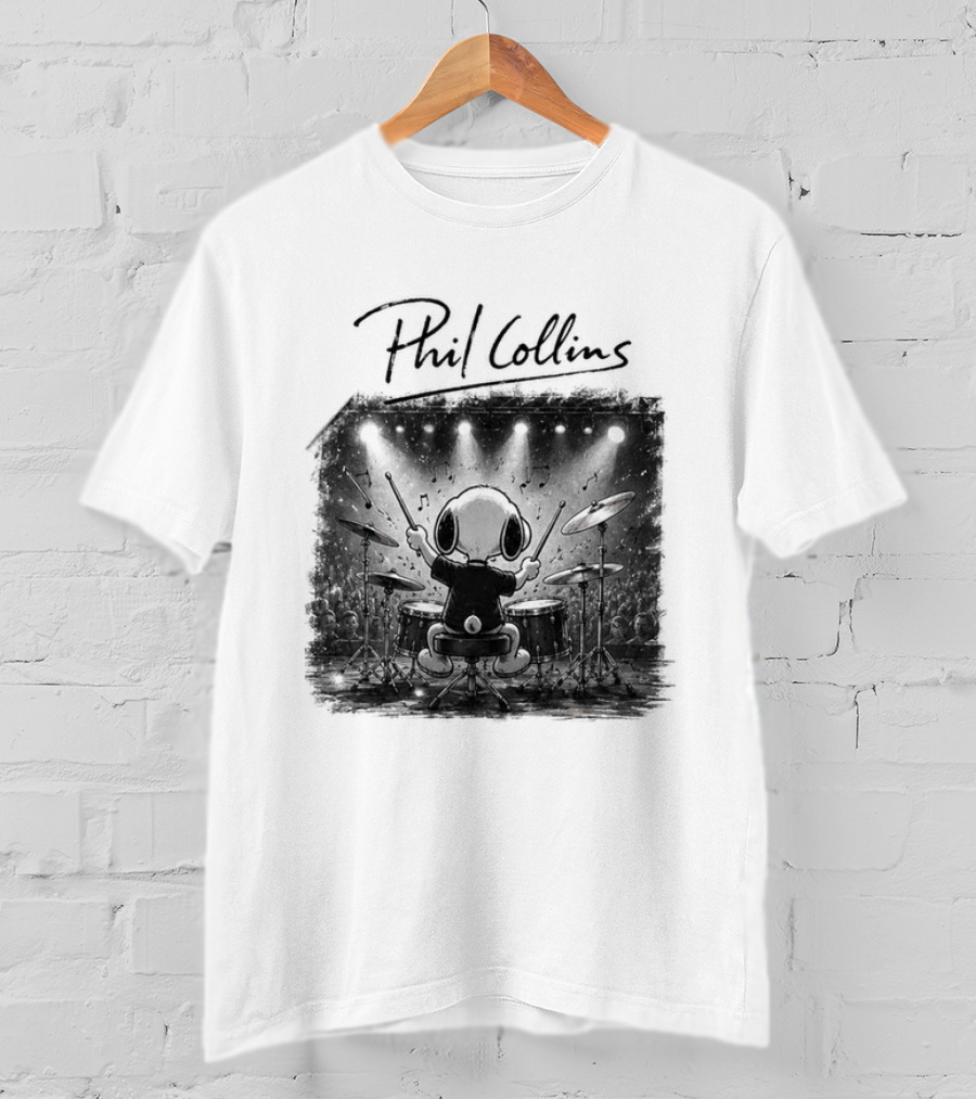 Snoopy Phil Collins Feel The Rhythm Trust The Heart Let It Flow T-Shirt