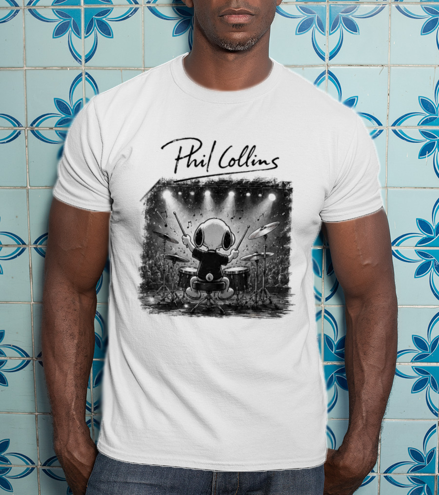 Snoopy Phil Collins Feel The Rhythm Trust The Heart Let It Flow T-Shirt