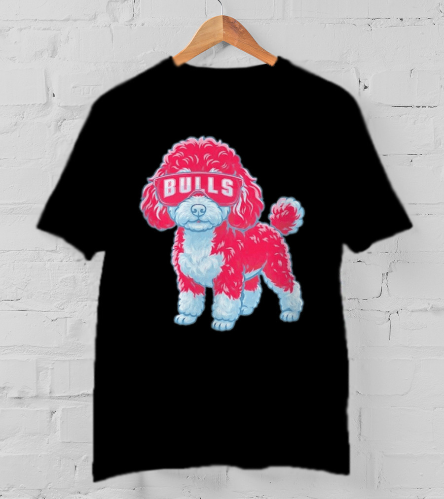 Chicago Bulls Poodle Cartoon Glasses T-Shirt