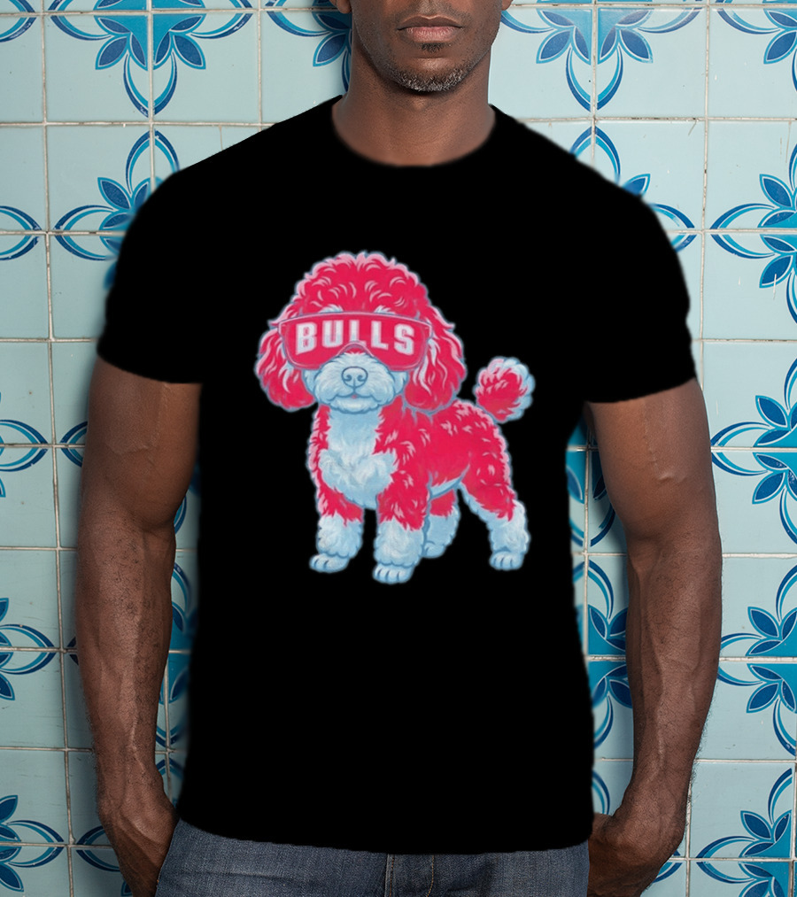 Chicago Bulls Poodle Cartoon Glasses T-Shirt