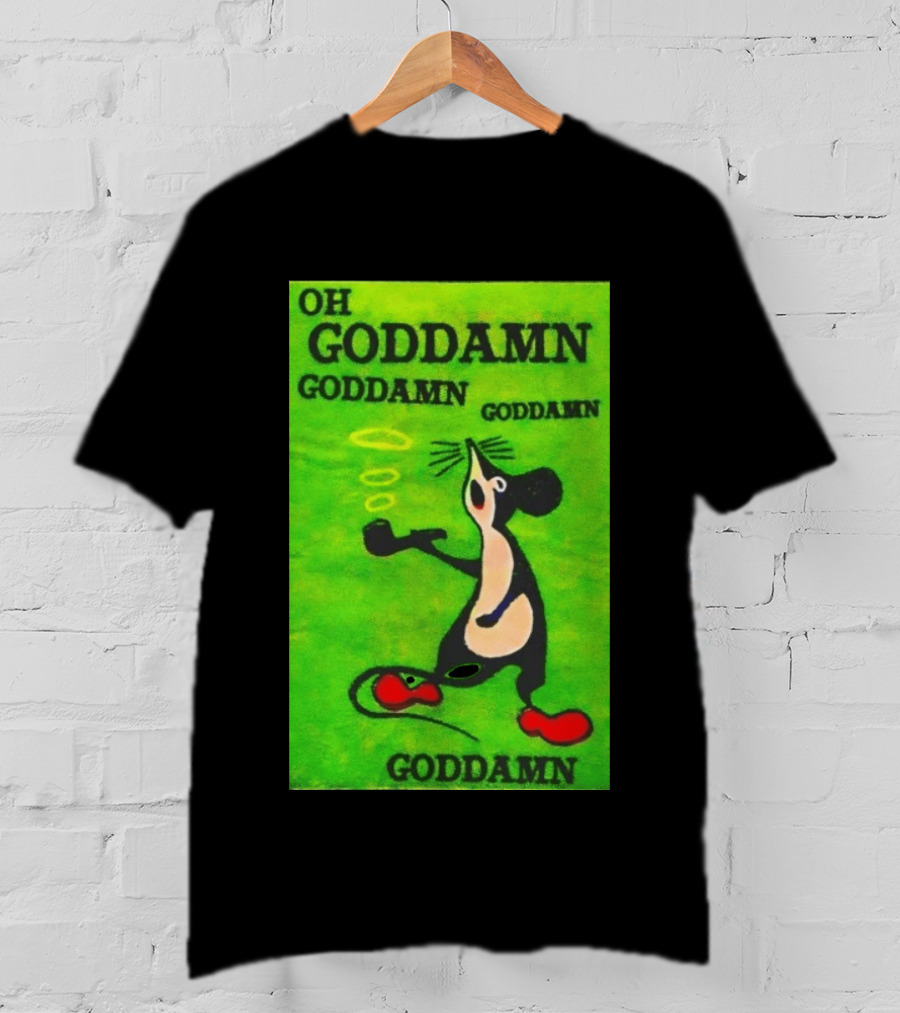Oh Goddamn Mouse Smoking Pipe Humorous Phrase T-Shirt