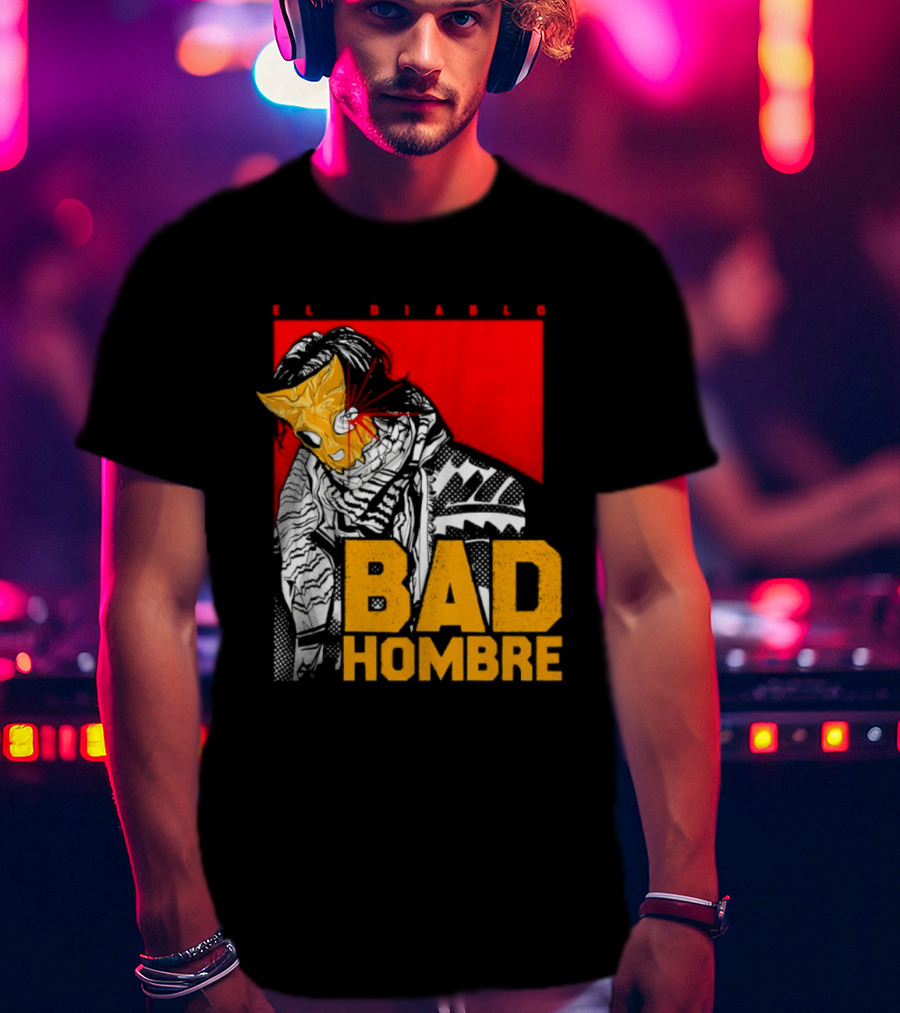 El Diablo Bad Hombre Mask Horror T-Shirt