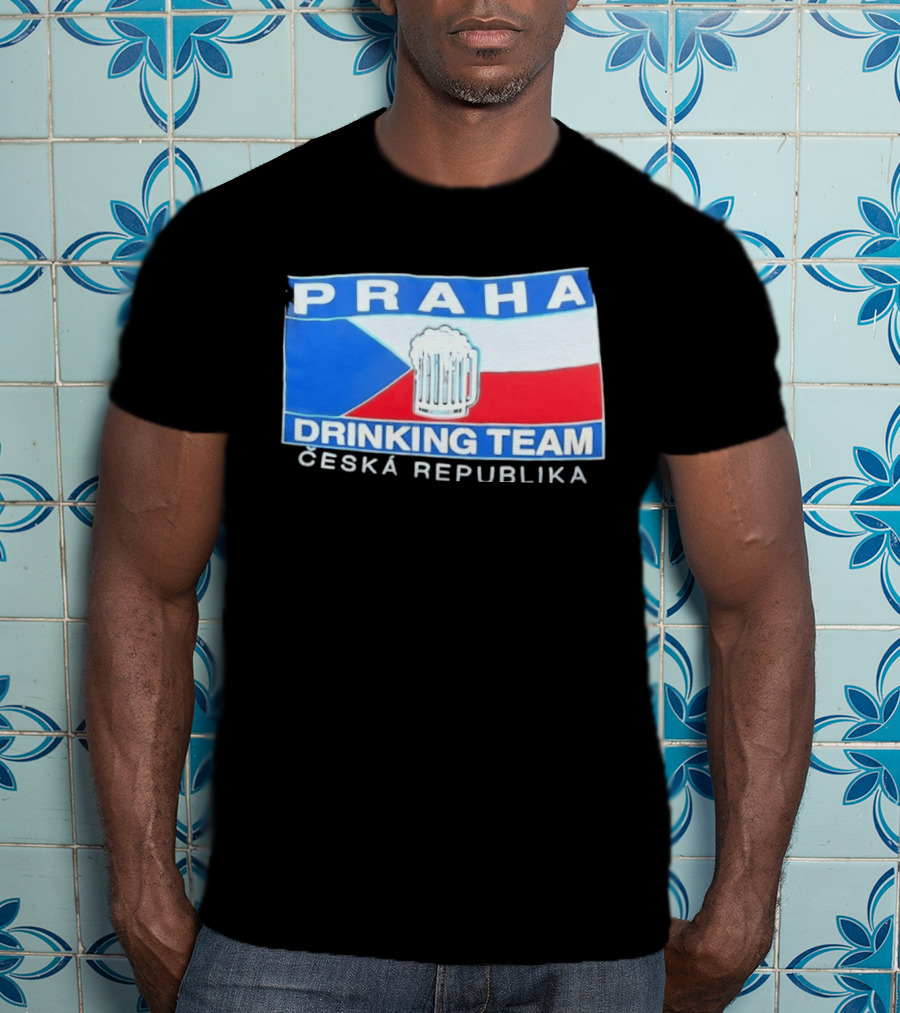 PRAHA Drinking Team Ceska Republika Flag Beer T-Shirt