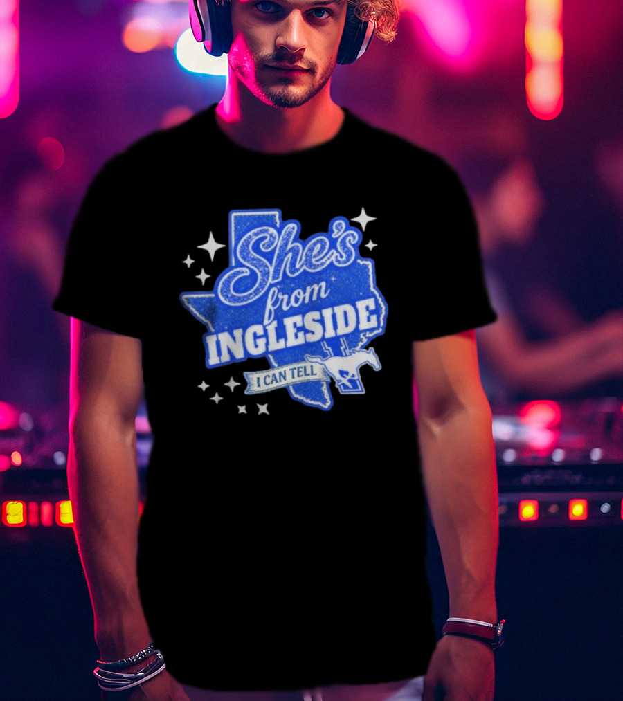 She's From Ingleside I Can Tell Texas Map Mustang T-Shirt