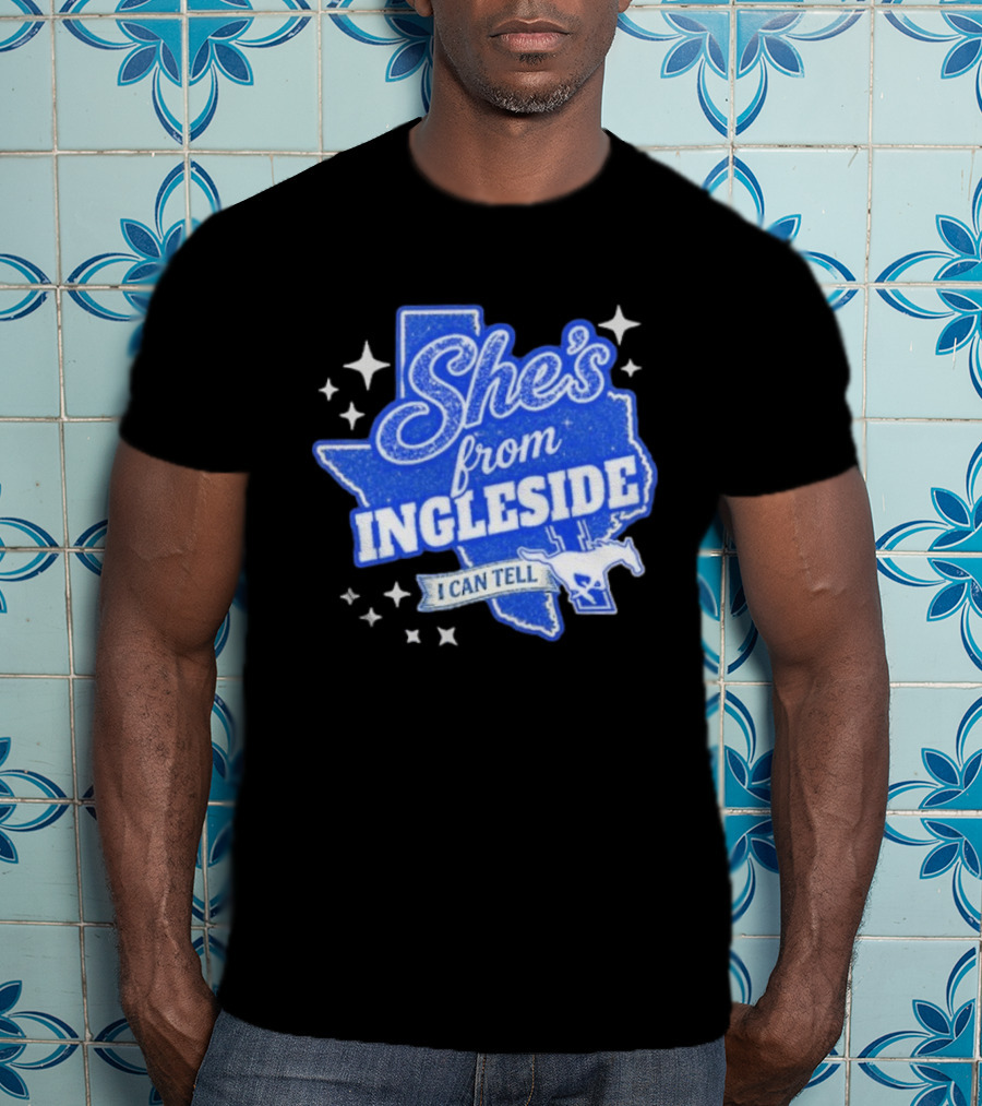 She's From Ingleside I Can Tell Texas Map Mustang T-Shirt