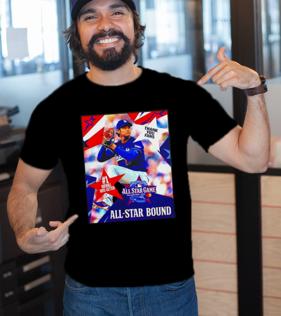 All Star Game Philadelphia 2026 Shohei Ohtani Los Angeles Dodgers All Star Bound Thank You Fans #1 Overall Vote Getter T-Shirt