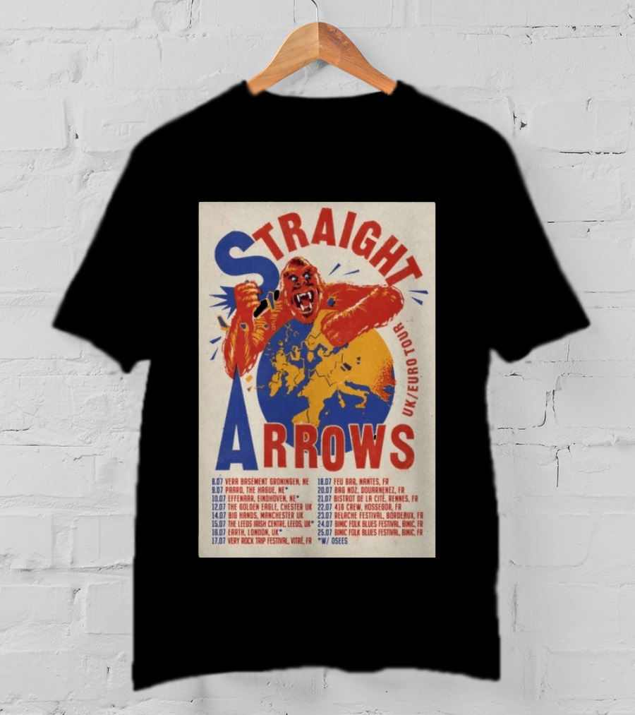 Straight Arrows Euro Uk Tour Live Dates 2026 T-Shirt