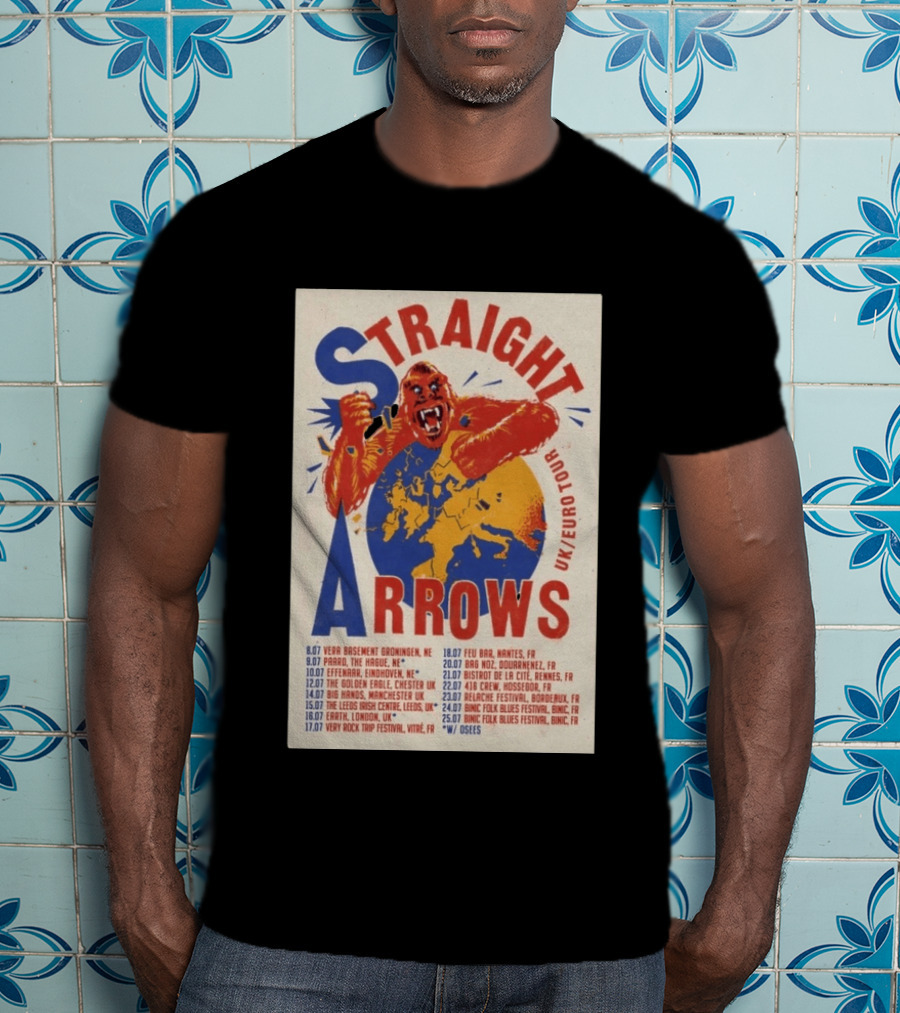 Straight Arrows Euro Uk Tour Live Dates 2026 T-Shirt
