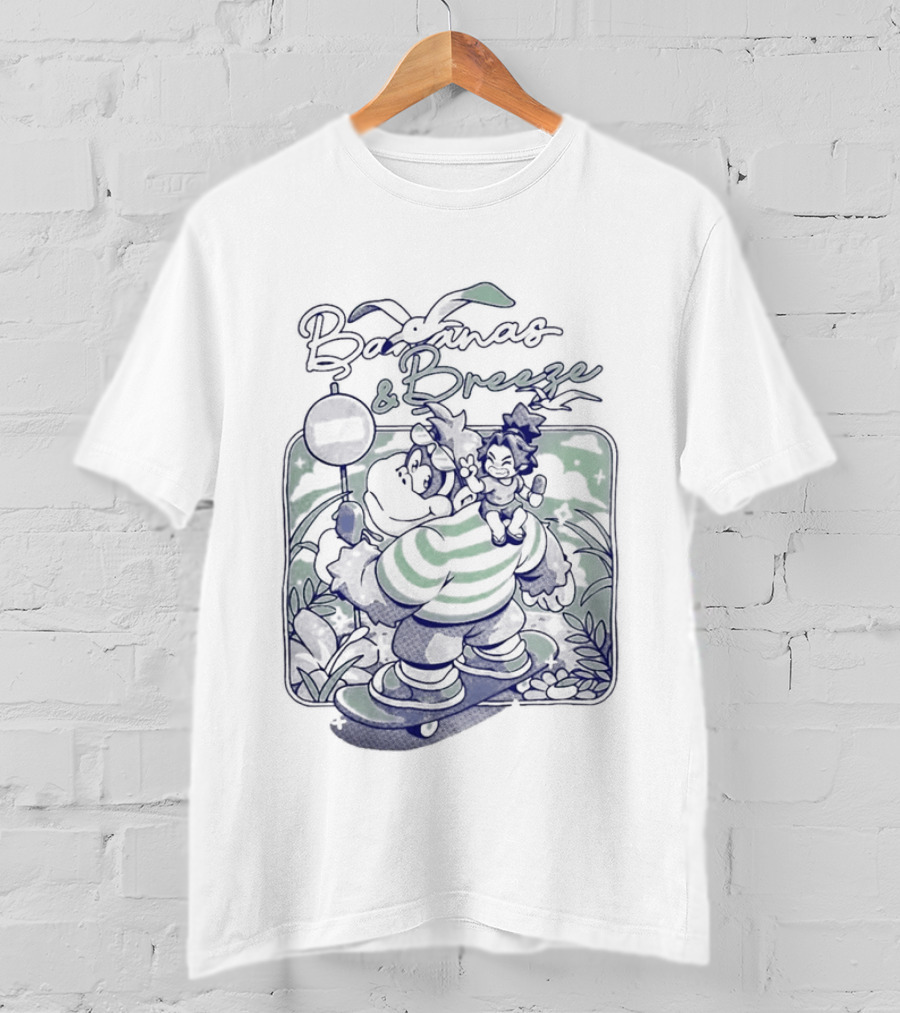 Bananas And Breeze Vintage Style Monkey Surfing Theme Ilustrata T-Shirt