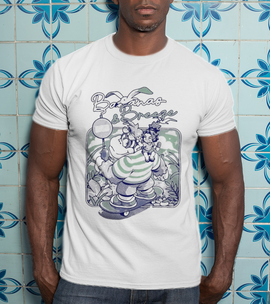 Bananas And Breeze Vintage Style Monkey Surfing Theme Ilustrata T-Shirt