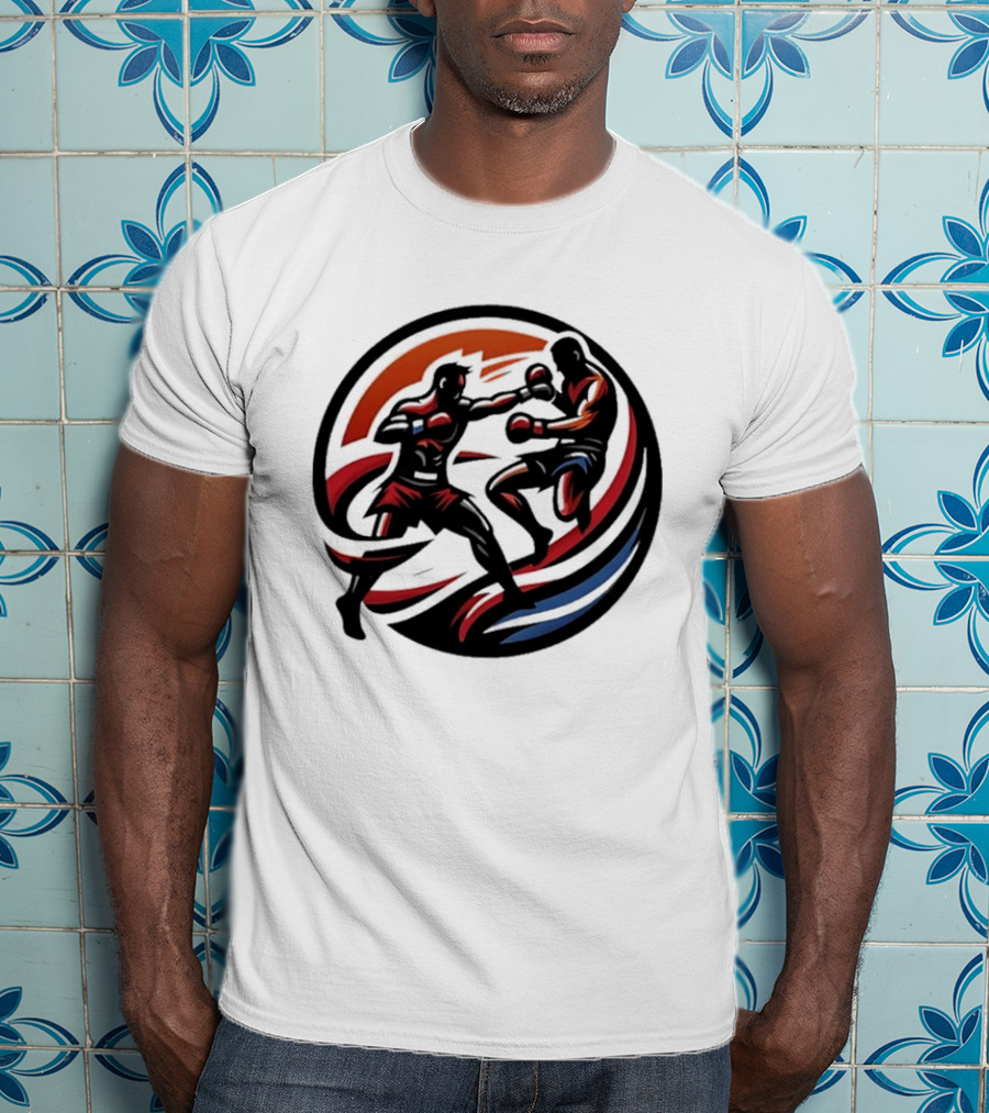 Boxing Fighters Dynamic Circle Rug T-Shirt