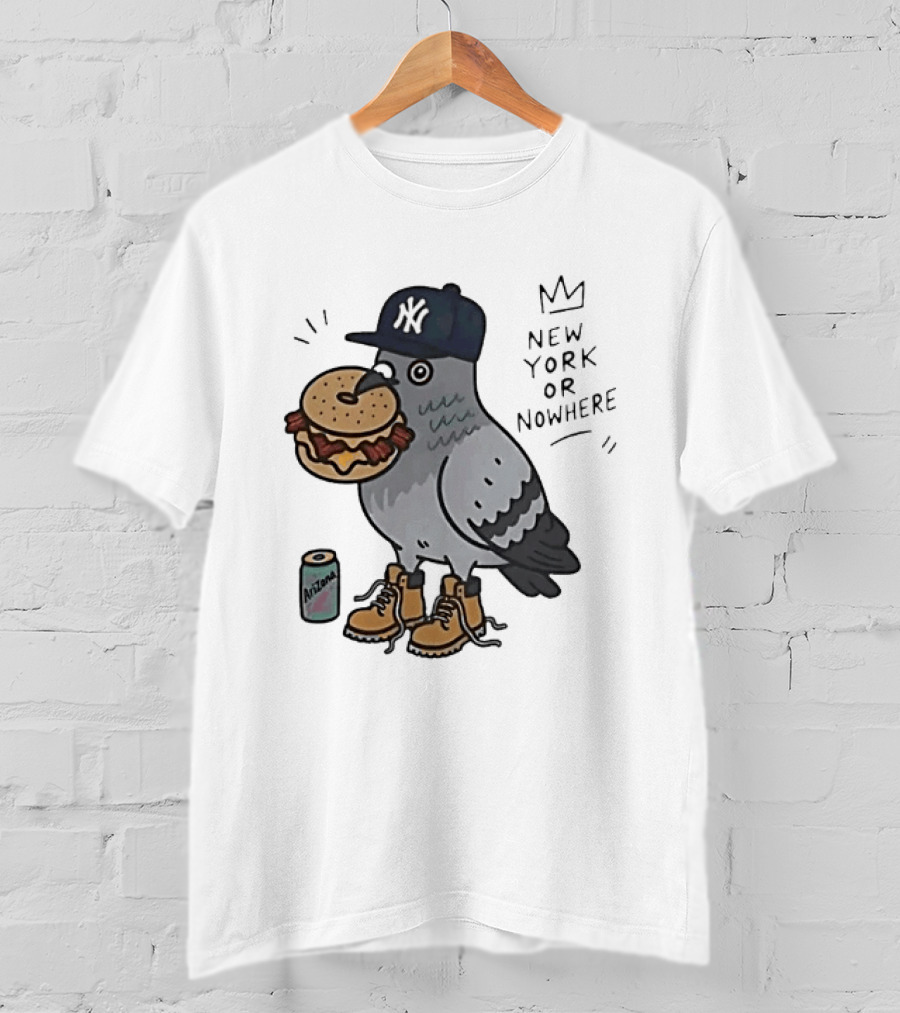 New York Or Nowhere Pigeon Bagel Timberlands Arizona Iced Tea T-Shirt
