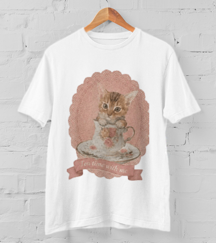 Adam Coquette Nicholas Galitzine Kitten Cat Tea Time With Me T-Shirt