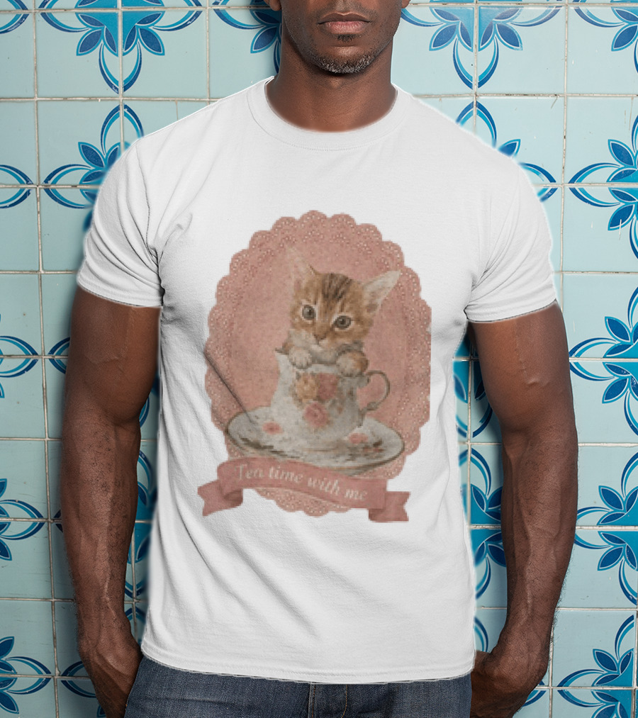 Adam Coquette Nicholas Galitzine Kitten Cat Tea Time With Me T-Shirt